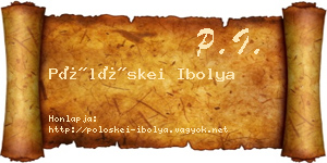 Pölöskei Ibolya névjegykártya